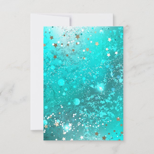 Mint Turquoise Foil Background Card (Front)