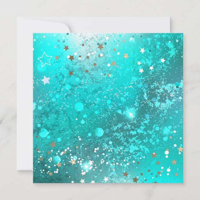 Mint Turquoise Foil Background Card (Front)