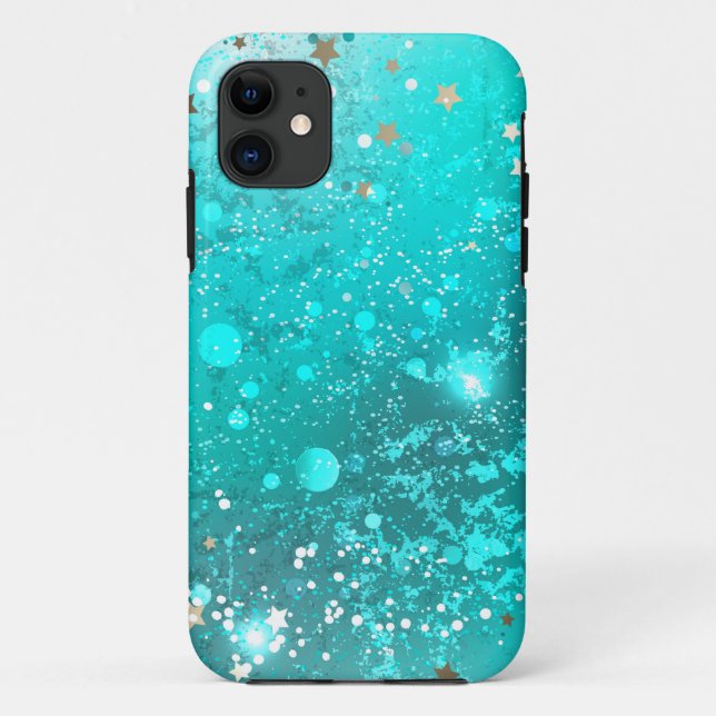 Mint Turquoise Foil Background Case-Mate iPhone Case (Back)