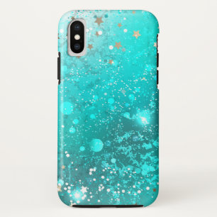 Mint Turquoise Foil Background iPhone XS Case
