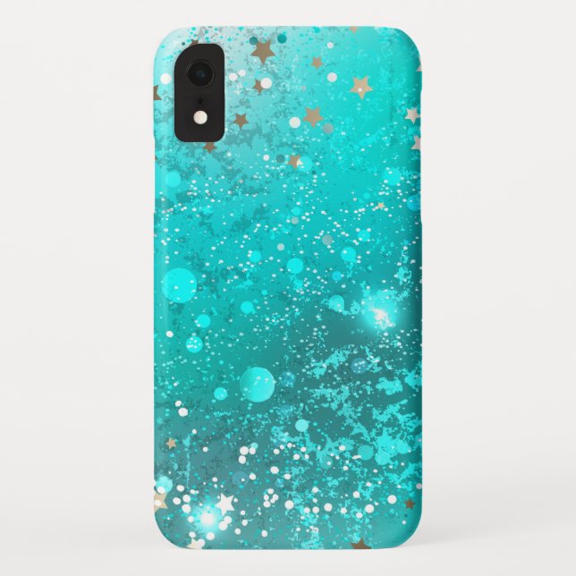 Mint Turquoise Foil Background Case-Mate iPhone Case (Back)