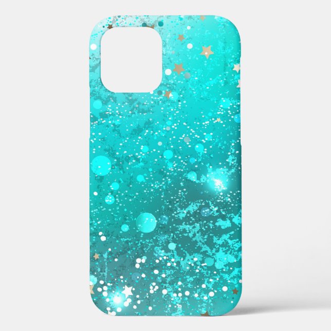 Mint Turquoise Foil Background Case-Mate iPhone Case (Back)