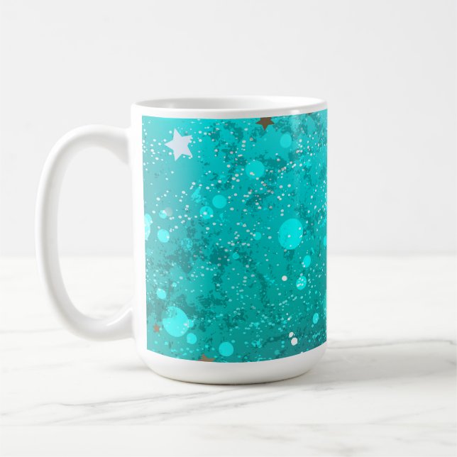 Mint Turquoise Foil Background Coffee Mug (Left)