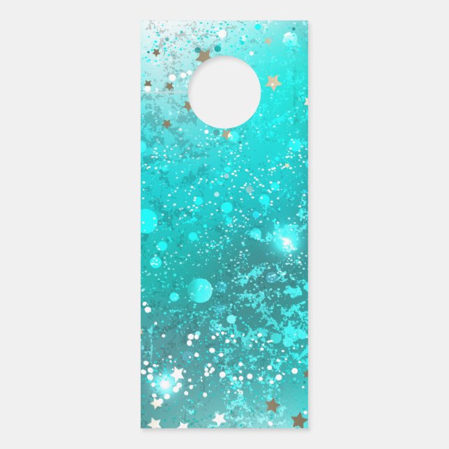 Mint Turquoise Foil Background Door Hanger (Front)