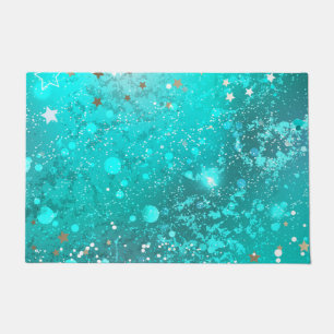 Mint Turquoise Foil Background Doormat