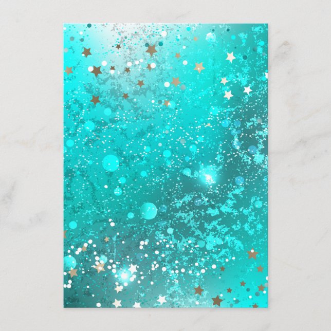 Mint Turquoise Foil Background Enclosure Card (Front)