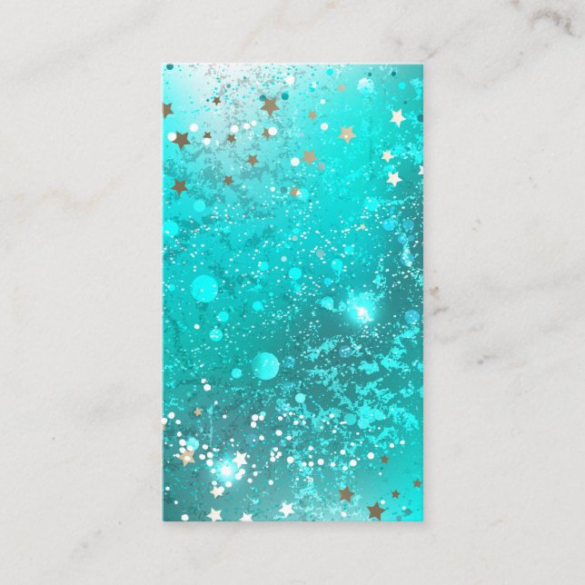 Mint Turquoise Foil Background Enclosure Card (Front)