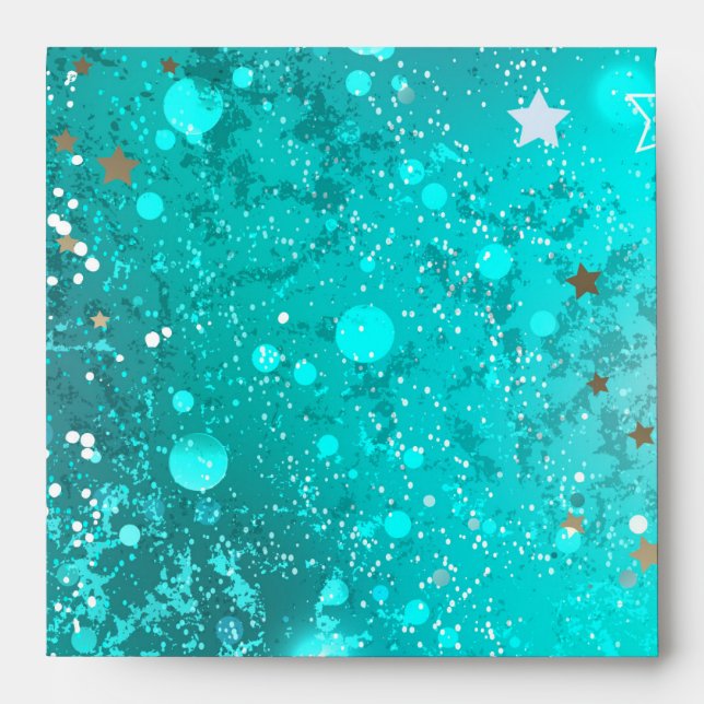 Mint Turquoise Foil Background Envelope (Front)