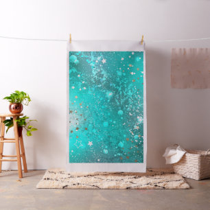 Mint Turquoise Foil Background Fabric