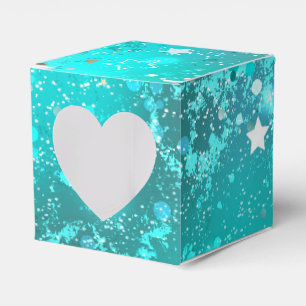 Mint Turquoise Foil Background Favour Box