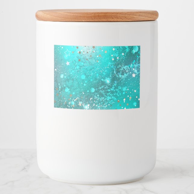 Mint Turquoise Foil Background Food Label (Front)