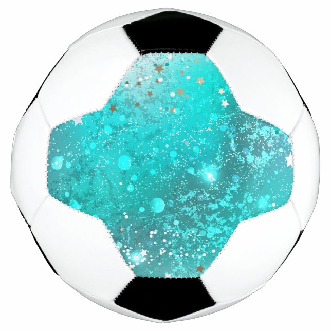 Mint Turquoise Foil Background Football (Front)
