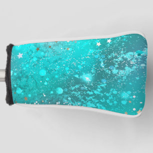 Mint Turquoise Foil Background Golf Head Cover