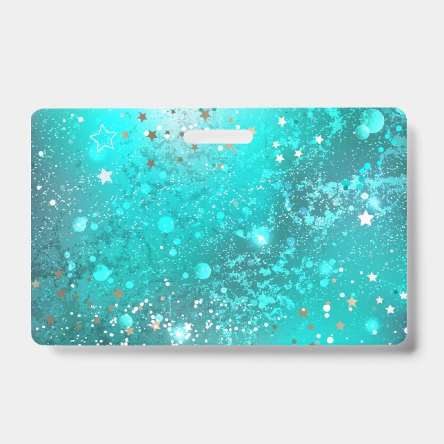 Mint Turquoise Foil Background ID Badge (Front)