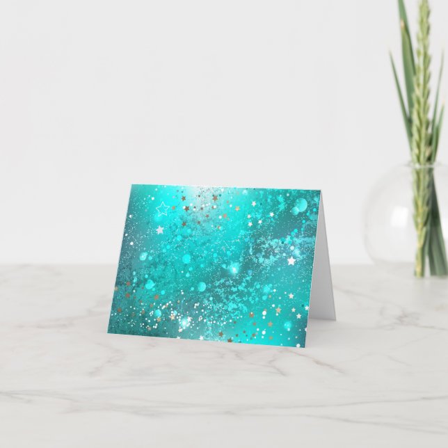 Mint Turquoise Foil Background Invitation (Front)
