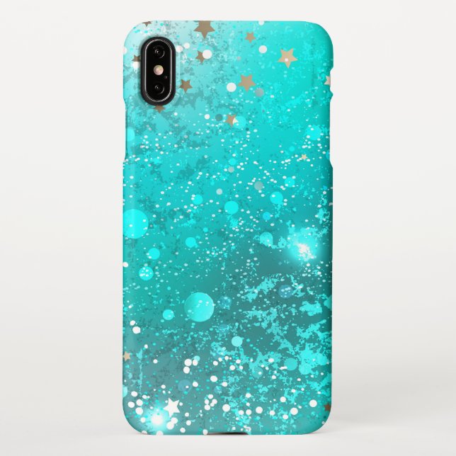 Mint Turquoise Foil Background iPhone Case (Back)