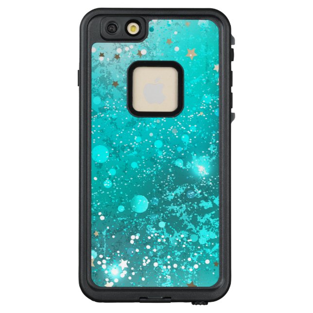 Mint Turquoise Foil Background LifeProof iPhone Case (Back)