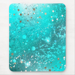 Mint Turquoise Foil Background Mouse Mat