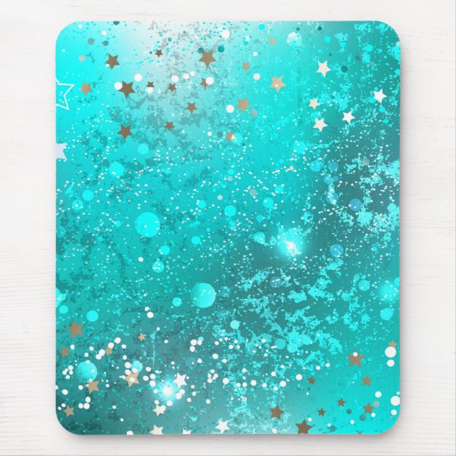 Mint Turquoise Foil Background Mouse Mat (Front)