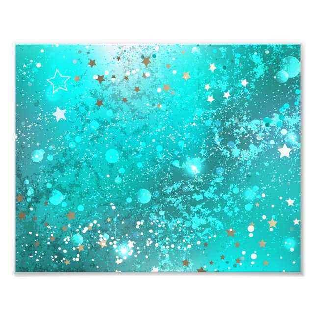 Mint Turquoise Foil Background Photo Print (Front)