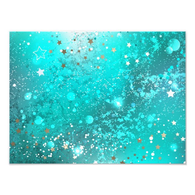 Mint Turquoise Foil Background Photo Print (Front)