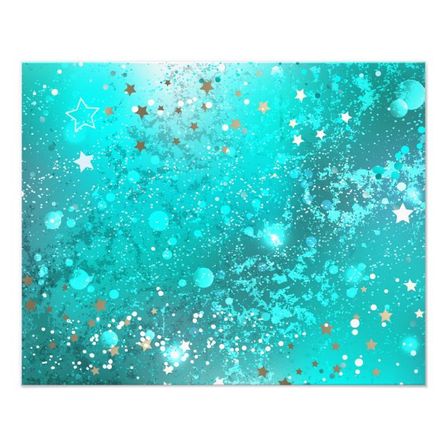 Mint Turquoise Foil Background Photo Print (Front)