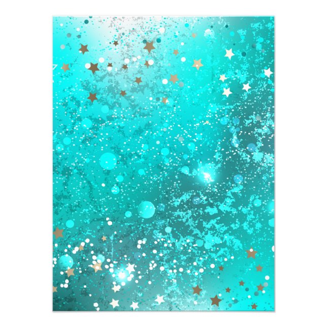 Mint Turquoise Foil Background Photo Print (Front)