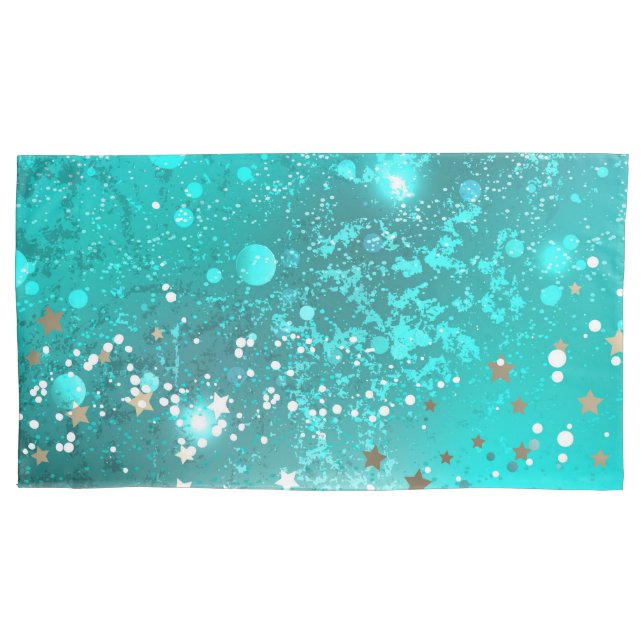 Mint Turquoise Foil Background Pillowcase (Front)