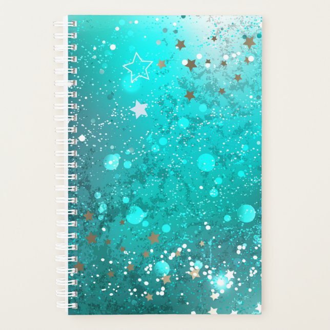 Mint Turquoise Foil Background Planner (Front)