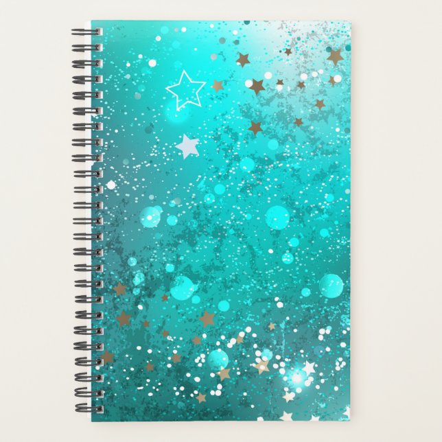 Mint Turquoise Foil Background Planner (Front)
