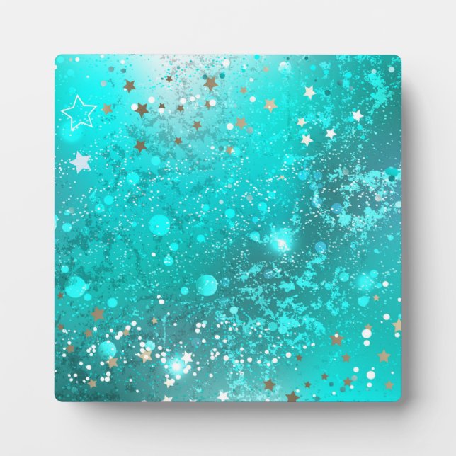 Mint Turquoise Foil Background Plaque (Front)