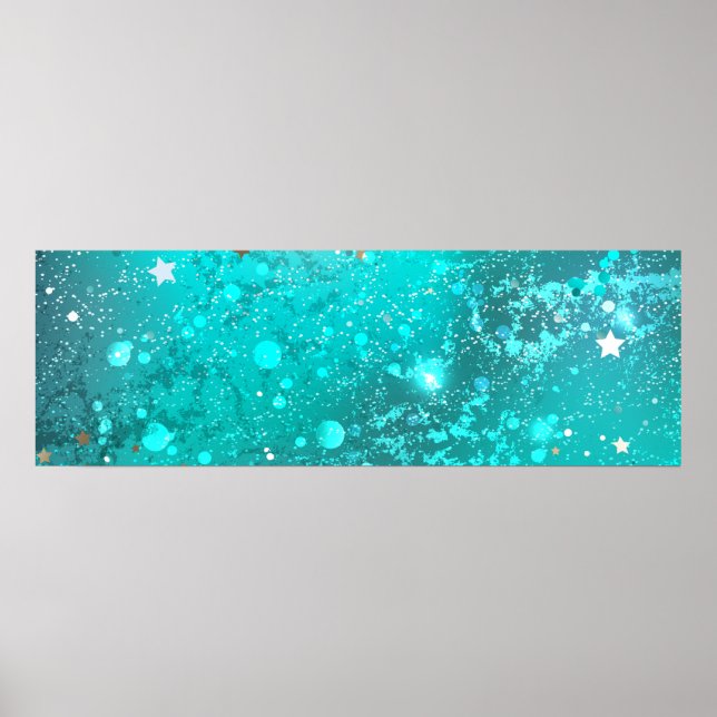 Mint Turquoise Foil Background Poster (Front)