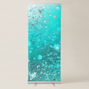 Mint Turquoise Foil Background Retractable Banner