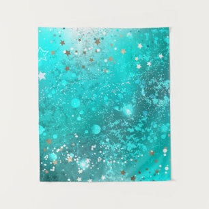 Mint Turquoise Foil Background Tapestry