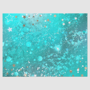 Mint Turquoise Foil Background Tissue Paper