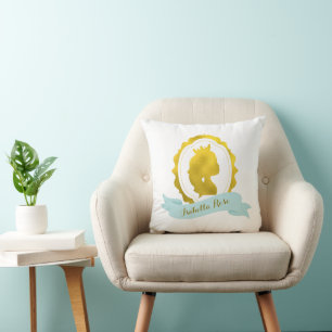 Mint Vintage Cameo Princess Cushion