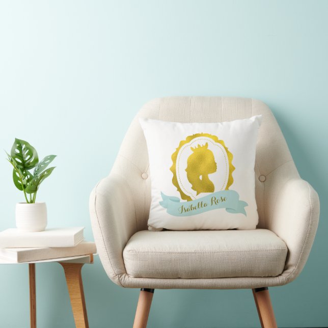 Mint Vintage Cameo Princess Cushion (Chair)