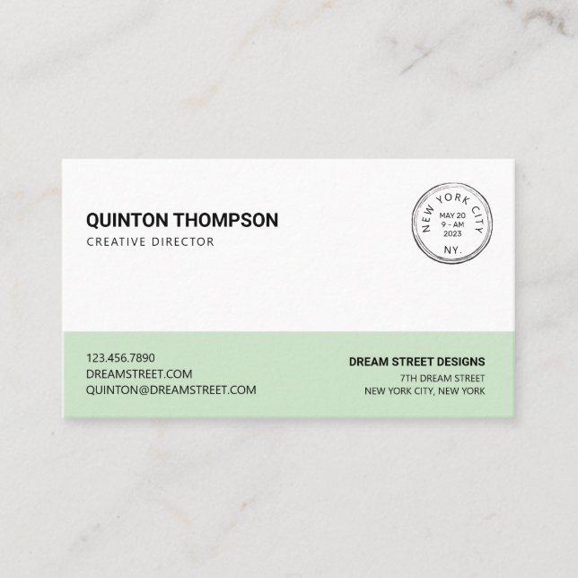 MINT VINTAGE TWO-TONE BUSINESS CARD (Front)