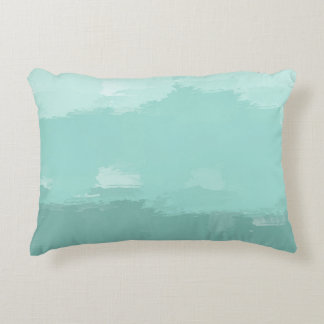 Mint Watercolor Ombre Decorative Cushion