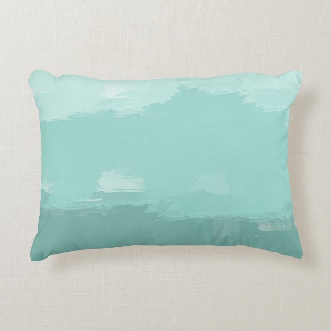 Mint Watercolor Ombre Decorative Cushion (Front)