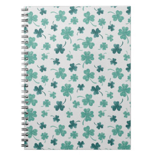 Mint Watercolor Shamrock St Patricks Day Notebook