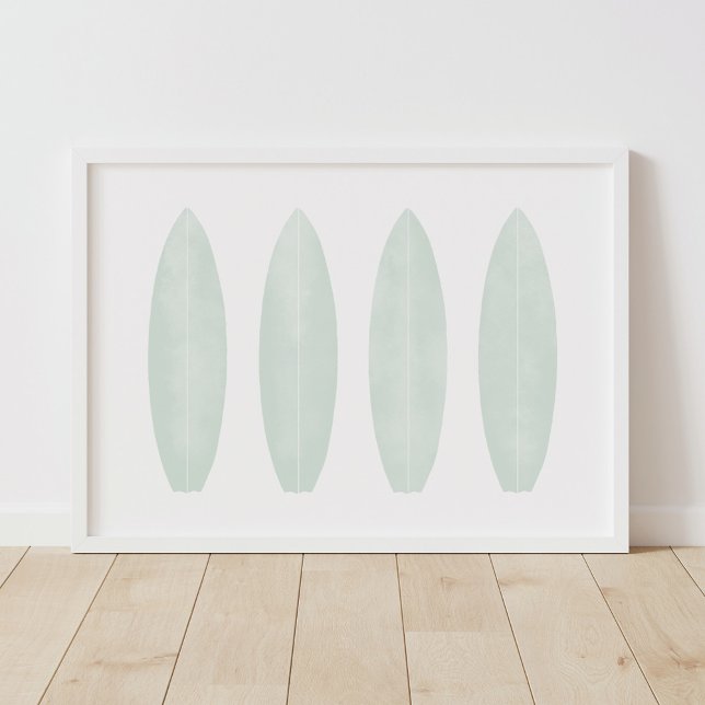 Mint Watercolor Surfboards Beach Nursery Decor (Creator Uploaded)
