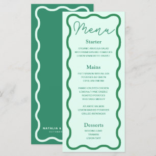 Mint Wavy Retro Wedding Menu