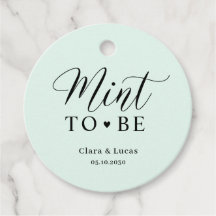 Mint Wedding Bridal Engagement Party Favour Tags