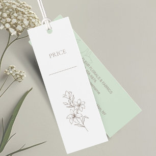 Mint & White   Chic Minimal Floral Price Tags