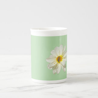 Mint White Flower & Honeybee Bone China Mug
