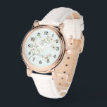 Mint White Flowers Butterflies  Watch<br><div class="desc">Romantic Mint White Flowers Butterflies</div>