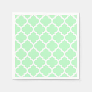 Mint White Moroccan Quatrefoil Pattern #5 Napkin
