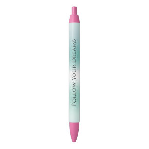 Mint White Ombre Black Ink Pen
