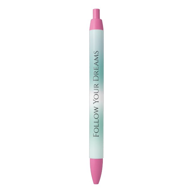 Mint White Ombre Black Ink Pen (Front Vertical)